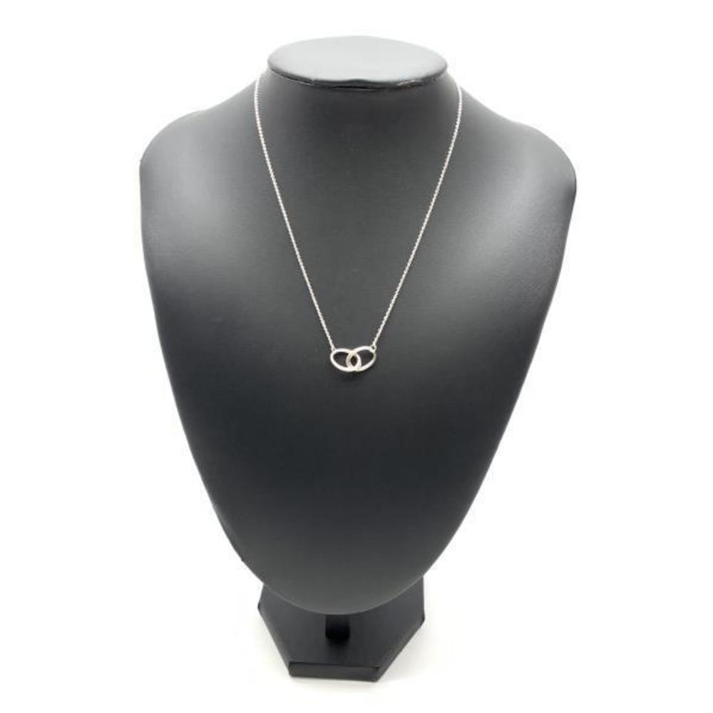 Tiffany Interlocking Double Ring Necklace Silver - image 8